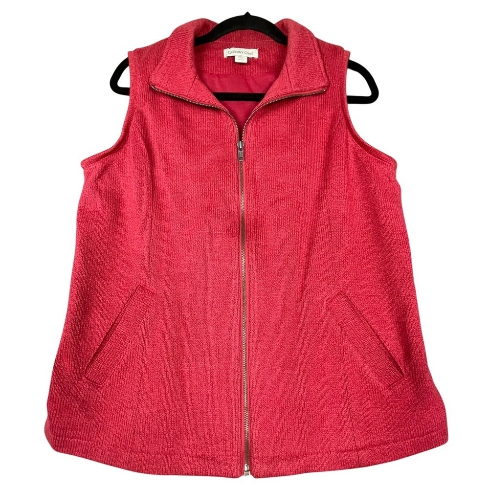 Coldwater Creek Classic Office Preppy Valentines Red Vest - Sz M (10-12)
